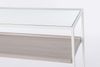Konsole Leraulo aus Metall und Glas, modern, Weiß, 120 cm Breite, elegantes Design Bild 3