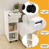JEOBEST Nachttisch Nachtschrank mit Abschließbare Rollen, (1-St) Schmal, Beistelltisch mit Schublade und Ablage Bild 2