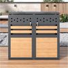 OKWISH Mülltonnenbox mit Klappdeckel,trash storage compartments,Abschließbar (Set, 2 St, horizontale Holzmaserungspaneele, ohne Mülltonne), Zwei Türen,Rautenförmige Ausschnitte Bild 3