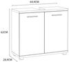 FORTE Champ Waschbeckenschrank, Holzwerkstoff, Grau/Weiß, 69,9 x 62 x 28,9 cm Bild 3