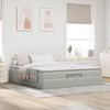 vidaXL Ottoman-Bett mit Matratze Hellgrau 160x200 cm Samt 3311195 Bild 3