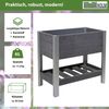 Hochbeet mit Ablage 79x46x74 cm 65 Liter Holzoptik robust witterungsbeständig Kräuterbeet Anthrazit Bild 2