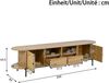 Merax 3-teiliges Wohnzimmerset, Couchtisch, TV-Schrank, Sideboard, Schiebetüren, Rattan-Optik, Holzoptik, Metallfüße, Stauraum, Natur Bild 4