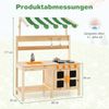 Matschküche Kinder Outdoor Kinderküche Tannenholz mit Überdachung 88 x 39 x 117 cm Natur Bild 3