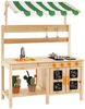 Matschküche Kinder Outdoor Kinderküche Tannenholz mit Überdachung 88 x 39 x 117 cm Natur Bild 2