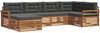 vidaXL Outdoor-Sofagarnitur mit Kissen 6 pcs Natur und Anthrazit 3373742 Bild 2