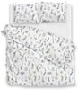 Zohome Cotton Bettwäsche 135x200 Severine White Gräser Blumen Blätter grün Bild 2