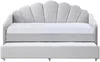 Vente-unique - ELUSIA Bett SamtStoff Grau - B 100 cm x H 116,5 cm x L 204 cm Bild 4