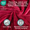 MALIKA® Premium warme Spannbettlaken Cashmere-Touch Bettlaken Jersey Fleece Spannbetttuch Laken, Farbe:Bordeux, Größe:2er Set 90-100x200 cm Bild 3