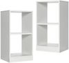 2er Set Bücherregal aus Holz mit 2 Ebenen & Kippschutz 38 x 33 x 72,5 cm Weiß Bild 2