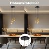 Nettlife Hängeleuchte Schwarz Gold E27 3 Flammig Esstisch Pendelleuchte Industrial Metall, Höhenverstellbar, LED wechselbar-mit Leuchtmittel, Wohnzimmerlampe Schlafzimmer Küche Flur Bild 3