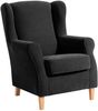 Ohrensessel Karlen Bezug Veloursstoff Buche natur / schwarz 22053 Bild 2