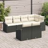 vidaXL Gartensofa-set mit Kissen 7 pcs Schwarz und Weiß Poly-Rattan 3355426 Bild 3