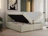 Boxspringbett mit 2 Bettkästen, Matratze und Topper - PERA - 120x200cm - Beige Velours - H4 Bild 2