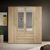 Drehtürenschrank >Vesala< 4 Türen, 3 Schübe, Mauvella Oak / Spiegel - 180x195x56 (BxHxT) Bild 4