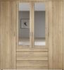 Drehtürenschrank >Vesala< 4 Türen, 3 Schübe, Mauvella Oak / Spiegel - 180x195x56 (BxHxT) Bild 5