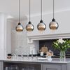 ZMH Pendelleuchte Esstisch Küchenlampe Hängend - Hängelampe Wohnzimmer E27 Esstischlampe Schwarz Schlafzimmer Hängeleuchte 4 Flammig Glas Pendellampe Modern Kristall für Küche(ohne Leuchtmittel) Bild 5