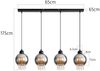 ZMH Pendelleuchte Esstisch Küchenlampe Hängend - Hängelampe Wohnzimmer E27 Esstischlampe Schwarz Schlafzimmer Hängeleuchte 4 Flammig Glas Pendellampe Modern Kristall für Küche(ohne Leuchtmittel) Bild 3