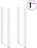 vidaXL Bartischbeine U-Form 2 Stk. Weiß 40x(110-111) cm Stahl 4013241 Bild 3