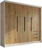 Schwebetürenschrank KLARI 2-türig Schrank 200 cm (mit Spiegel) Farbe: Weiß, Sonoma, Sonoma Bild 2