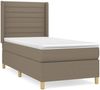 vidaXL Boxspringbett mit Matratze Stoff Taupe 80x200 cm, Härtegrad: H2 [3132029] Bild 2