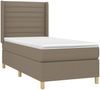vidaXL Boxspringbett mit Matratze Stoff Taupe 80x200 cm, Härtegrad: H2 [3132029] Bild 3