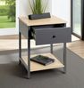 Beistelltisch >37880< Nachttisch, 1 Schublade, anthrazit, Eiche Dekor - 40x55x40cm (BxHxT) Bild 2