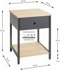 Beistelltisch >37880< Nachttisch, 1 Schublade, anthrazit, Eiche Dekor - 40x55x40cm (BxHxT) Bild 4