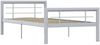 vidaXL Bettgestell Grau und Weiß Metall 90×200 cm 284556 Bild 2