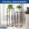 DanDiBo Pflanzenständer 96587 Metall 100 cm und 80 cm Schwarz Eckig 2er Set Beistelltisch Hoch Blumenhocker Blumenständer Modern Design Bild 5