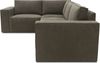 DOMO. collection Ecksofa 100017, Couch in L-Form mit Rückenkissen und Armlehnen, Sofa, Polsterecke, Eckcouch, Polsterganitur 217 x 197 x 84 cm (BxTxH), schlamm Bild 4