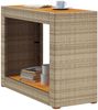vidaXL Garten-Beistelltisch mit Holzplatte Beige Poly Rattan 366308 Bild 4
