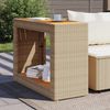 vidaXL Garten-Beistelltisch mit Holzplatte Beige Poly Rattan 366308 Bild 3