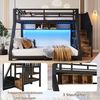Odikalo Etagenbett 90x200 140x200 Kinderbett Jugendbett mit LED Stauraumtreppe (Mit LED-Lichtleisten, Drei Staufächer,Treppenkonstruktionen mit Stauraum, Geländer, Stufe, en747 zertifiziert, ohne Matratze, Metall) Bild 3