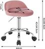 WOLTU Bürohocker mit Rollen, Drehhocker höhenverstellbar, Rollrocker mit niedriger Rückenlehne, Arbeitshocker Rosa, Sitzhöhe 43-54,5 cm BS127rs Bild 3