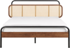 Bett mit Lattenrost BOUSSICOURT 140 x 200 cm Rattan Dunkler Holzfarbton Bild 4