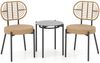 3-teiliges PE-Rattan Outdoor Bistro-Set Patio-Gesprächsset mit temperiertem Glas-Couchtisch Braun Bild 1