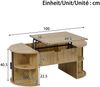 Couchtisch 100x50x40,5 cm, höhenverstellbar, mit Schiebetüren und offenem Stauraum Bild 5