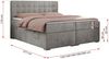 Boxspringbett, Doppelbett, Polsterbett mit Kopfstütze - CARMEN - 140x200cm - Hellgrau Velours - H3 Bild 5