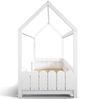 Kinderbett Hausbett 90x200 cm - Kiefernholz/MDF, mit Rausfallschutz und Lattenrost, Weiß Bild 5