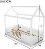 Kinderbett Hausbett 90x200 cm - Kiefernholz/MDF, mit Rausfallschutz und Lattenrost, Weiß Bild 3