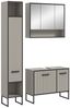 welltime Badmöbel-Set Locri, Breite 125 cm, Rillenoptik, Metallkufen, (3-St), best. aus: Hochschrank, Waschbeckenunterschrank, Spiegelschrank Bild 2