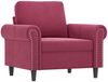 vidaXL Sessel mit Hocker Weinrot 60 cm Samt 3201209 Bild 4