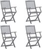vidaXL Klappbare Gartenstühle 4 Stk. mit Kissen Massivholz Akazie 3064531 Bild 2