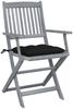 vidaXL Klappbare Gartenstühle 4 Stk. mit Kissen Massivholz Akazie 3064531 Bild 3