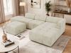 Modulares Ecksofa mit Hocker GRIDA 4M L Wohnlandschaft, Wellenfedern, gesteppte Sitzfläche, Wohnzimmer Sofa L-form - Beige Velvet - Rechts Bild 1