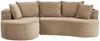 LVHOM Ecksofa L-Form, Cloud Sofa mit Tassenhalter und Seitentaschen, 3-Sitzer Sofa aus Cordstoff, kein Aufbau erforderlich, 250x152cm, Khaki Bild 2