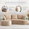LVHOM Ecksofa L-Form, Cloud Sofa mit Tassenhalter und Seitentaschen, 3-Sitzer Sofa aus Cordstoff, kein Aufbau erforderlich, 250x152cm, Khaki Bild 3
