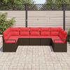 vidaXL Sofa Set mit Kissen 7 pcs Braun Poly-Rattan 3346534 Bild 3