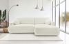 Selsey 'Fuerro' Ecksofa mit Schlaffunktion, Bettkasten, Ottomane rechts, Strukturstoff wasserabweisend, Weiß Bild 2